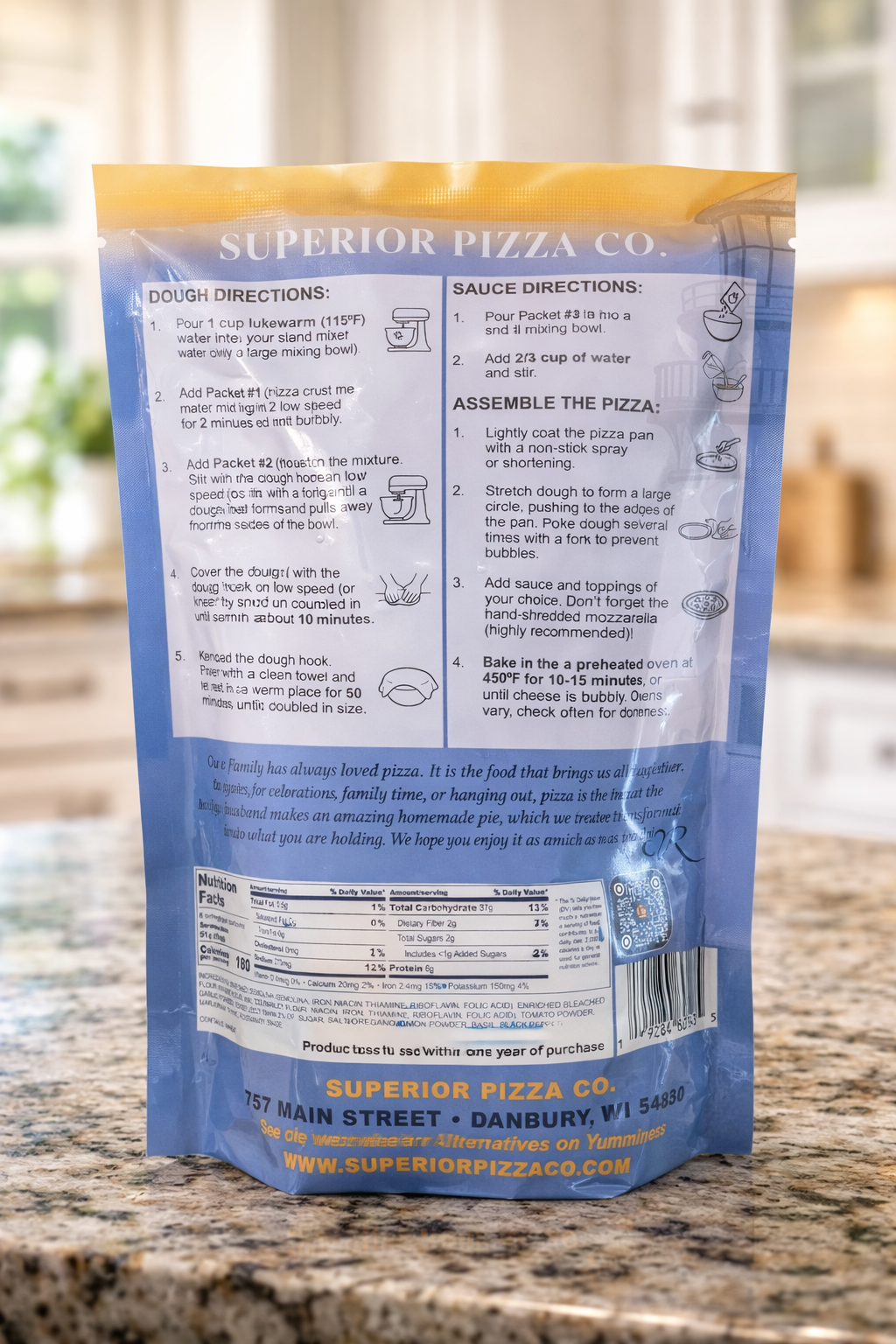 Authentic Old World Pizza Crust and Original Sauce Mix